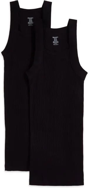 2(X)IST Mens Essential Cotton Square Cut Tank 2-Pack