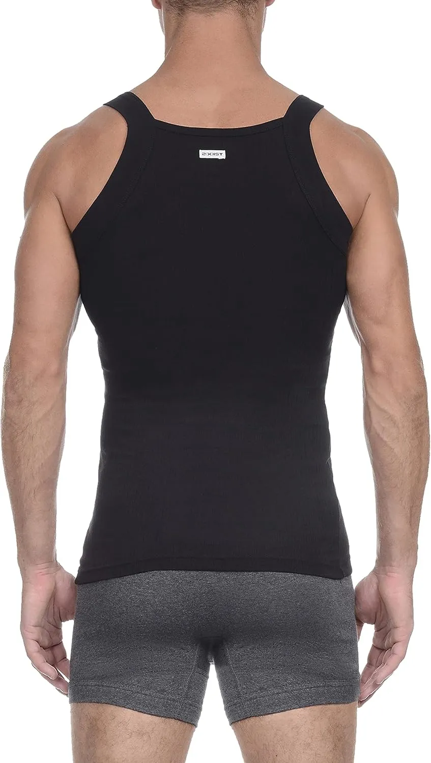 2(X)IST Mens Essential Cotton Square Cut Tank 2-Pack