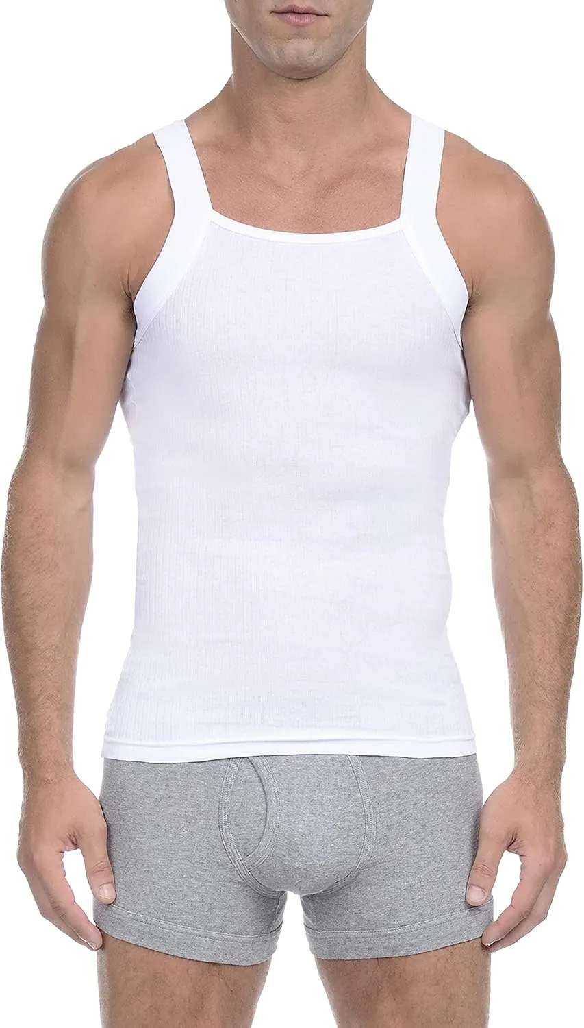 2(X)IST Mens Essential Cotton Square Cut Tank 2-Pack