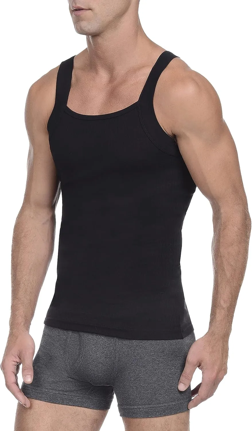 2(X)IST Mens Essential Cotton Square Cut Tank 2-Pack