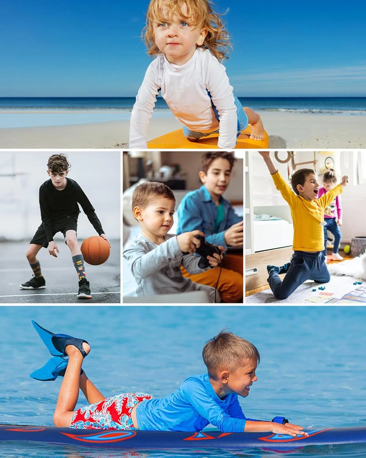 4T to Youth Neon Shirt Kids Rash Guard UPF 50  Dry Fit Athletic Long Sleeve T Shirts for Boys Girls Sports Undershirt