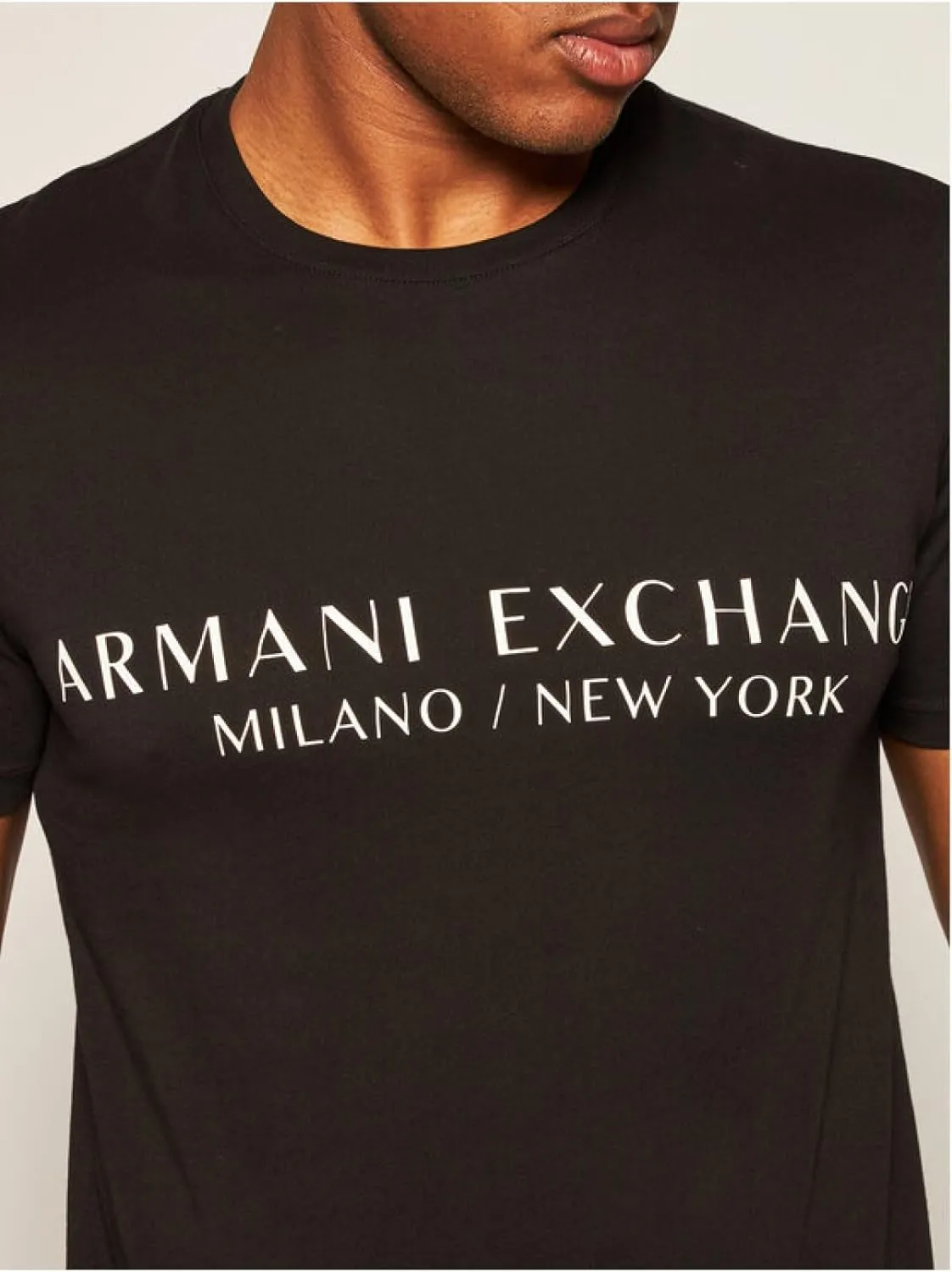 A | X ARMANI EXCHANGE Men's Short Sleeve Milan New York Logo Crew Neck T-Shirt