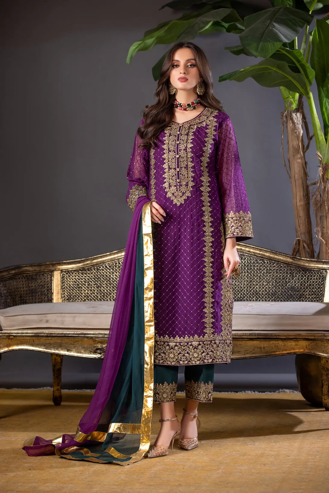ALEEZAY CHIFFON FORMAL EMBROIDERED DRESS 06