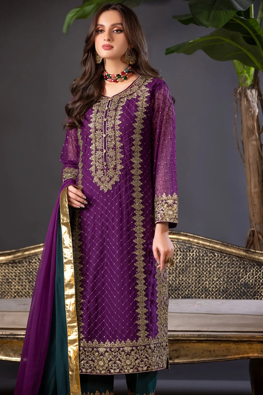 ALEEZAY CHIFFON FORMAL EMBROIDERED DRESS 06