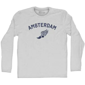 Amsterdam Running Track Winged Foot Adult Cotton Long Sleeve T-shirt