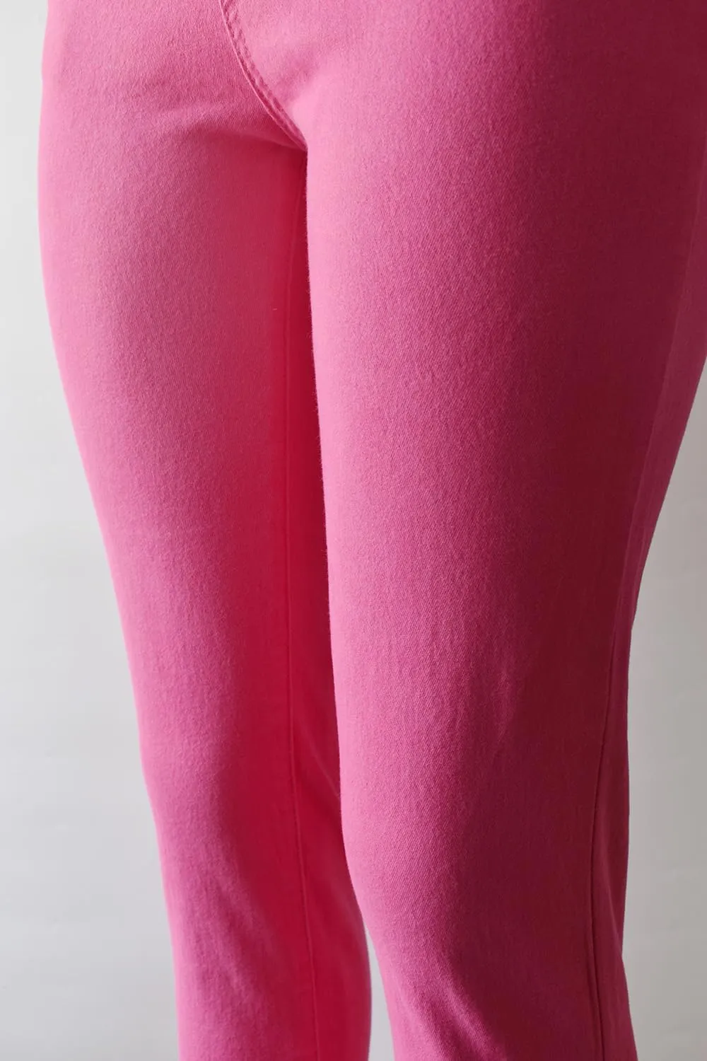 Aodrusa Hot Pink Mom Jeans for Women High Waisted Stretchy Skinny Denim Pants