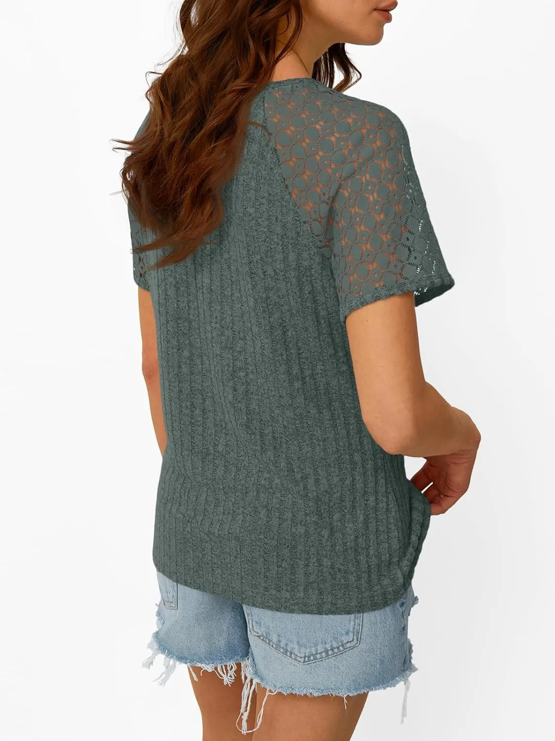 AUTOMET Womens Short Sleeve Sweater Crewneck Business Tops Dressy Casual Shirts Trendy Tunic Summer Clothes 2025