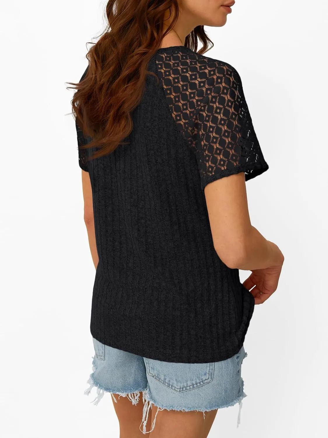 AUTOMET Womens Short Sleeve Sweater Crewneck Business Tops Dressy Casual Shirts Trendy Tunic Summer Clothes 2025