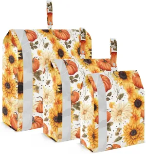 Autumn Fall Pumpkins Sunflowers Packing Cubes for Travel 3 Set Travel Bags Organizer Luggage Packing Organizers for Travel Accessories