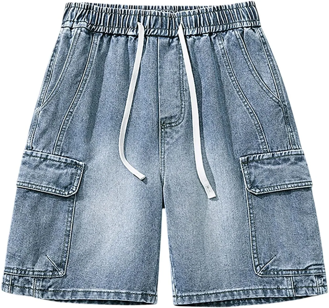 Baggy Jean Shorts for Men Casual Summer Loose Fit Y2K Hip Hop Skateboard Denim Shorts 2025 Trendy Streetwear