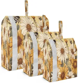 Bee Flowers Yellow Packing Cubes for Travel 3 Set Travel Bags Organizer Luggage Organizers for Travel Compression
