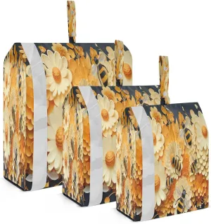 Bee Honey Flowers Packing Cubes for Travel 3 Set Packing Compression Cubes Suitcase Organizer Bags Set for Travel