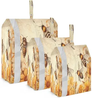 Bee Yellow Packing Cubes for Travel 3 Set Compression Travel Bags Suitcase Organizer for Suitcases