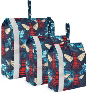 Bees Watercolor Flowers Packing Cubes for Travel 3 Set Travel Bags Organizer Luggage Organizers for Travel Compression