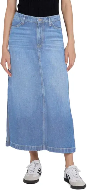 BestGirl Long Denim Skirts for Women High Waist A line Jean Maxi Skirt with Pockets