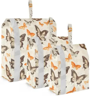 Black Butterflies Orange Packing Cubes for Travel 3 Set Compression Packing Cube Luggage Organizer Bags for Suitcases