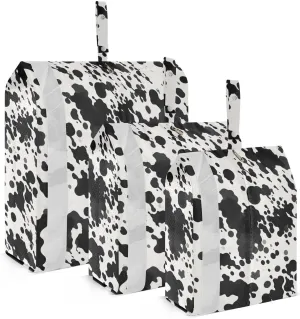 Black White Spotted Cow Packing Cubes for Travel 3 Set Large Packing Cubes Luggage Packing Organizers for Suitcase