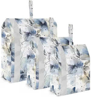 Blue Hibiscus Watercolor Packing Cubes for Travel 3 Set Compressible Packing Cubes Suitcase Organizer for Luggage
