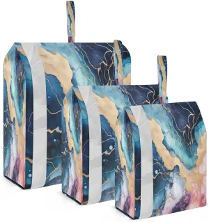 Blue Pink Golden Marble Packing Cubes for Travel 3 Set Packing Travel Organizer Cubes Suitcase Organizer Bags for Travel Compression