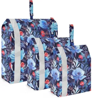 Blue Purple Flowers Red Packing Cubes for Travel 3 Set Travel Organizer Bags Luggage Accessories for Packing Compression