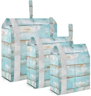 Blue Wooden Packing Cubes for Travel 3 Set Packing Travel Organizer Cubes Luggage Cubes for Suitcase