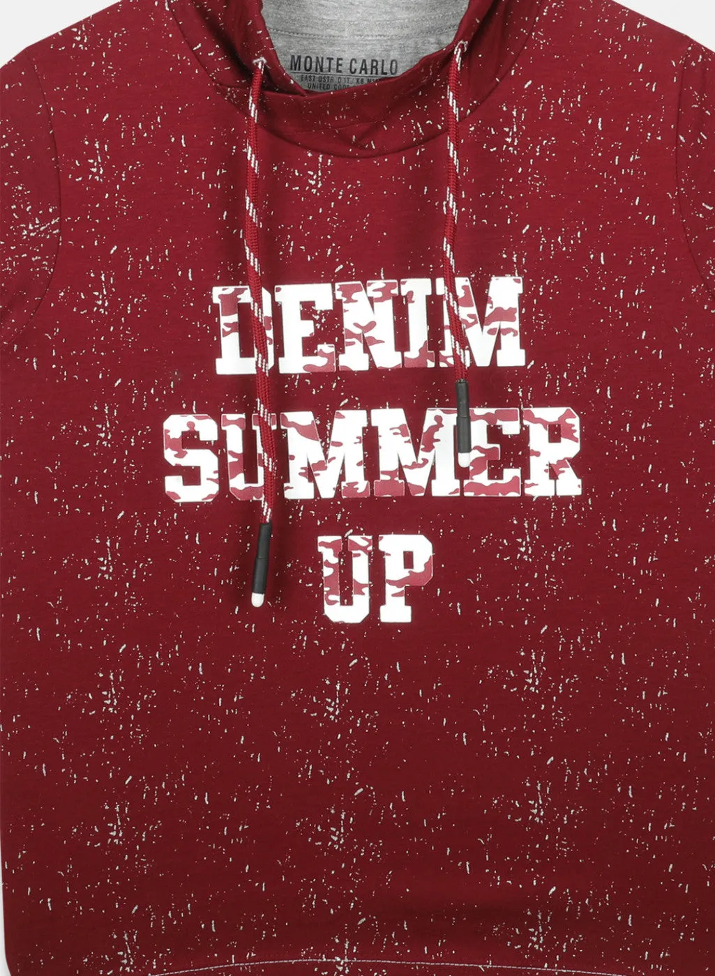 Boys Maroon Printed T-Shirts