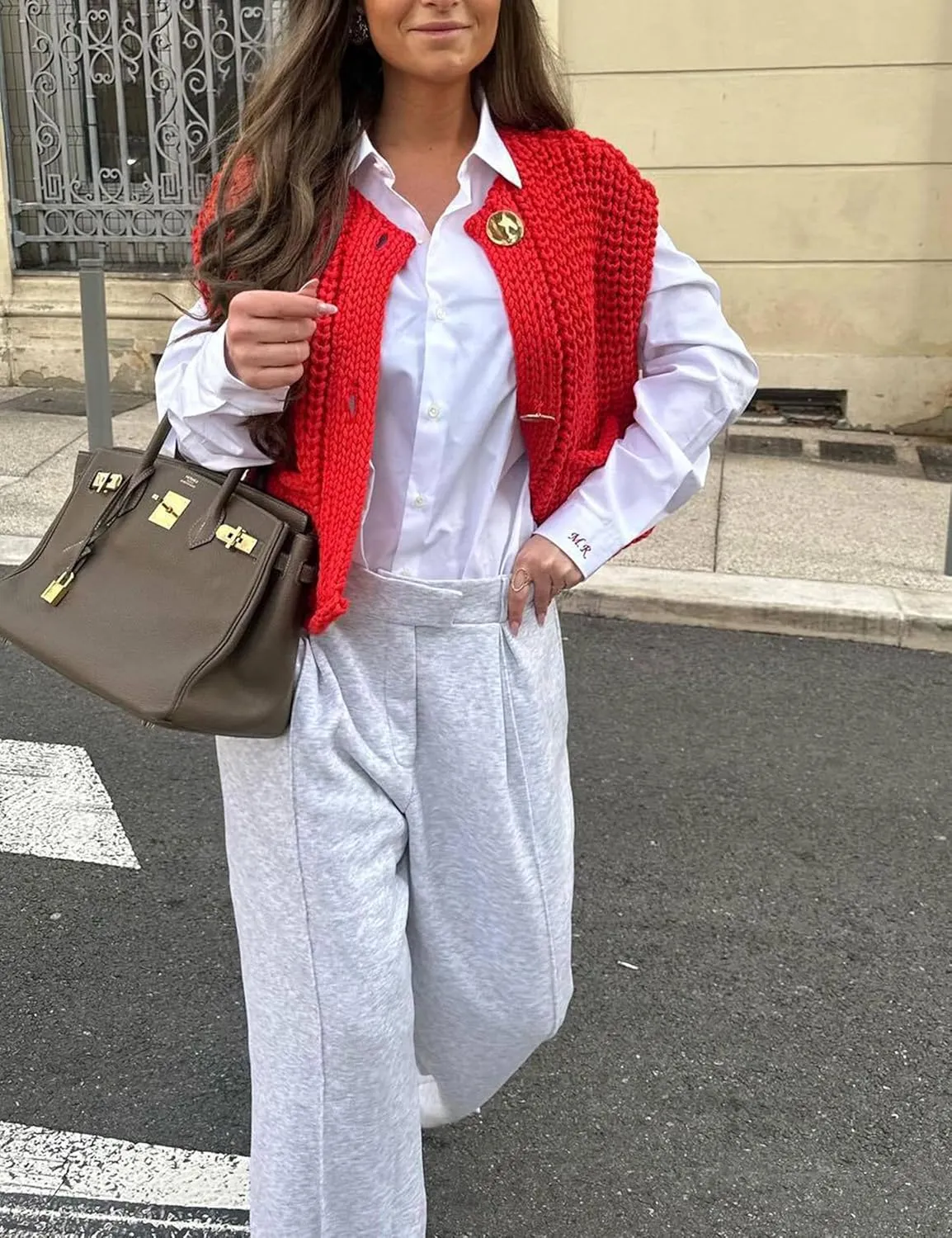 Bozanly Womens Chunky Knit Sweater Vest Cute Button Down Sleeveless Crop Crochet Cardigan Vest 2025