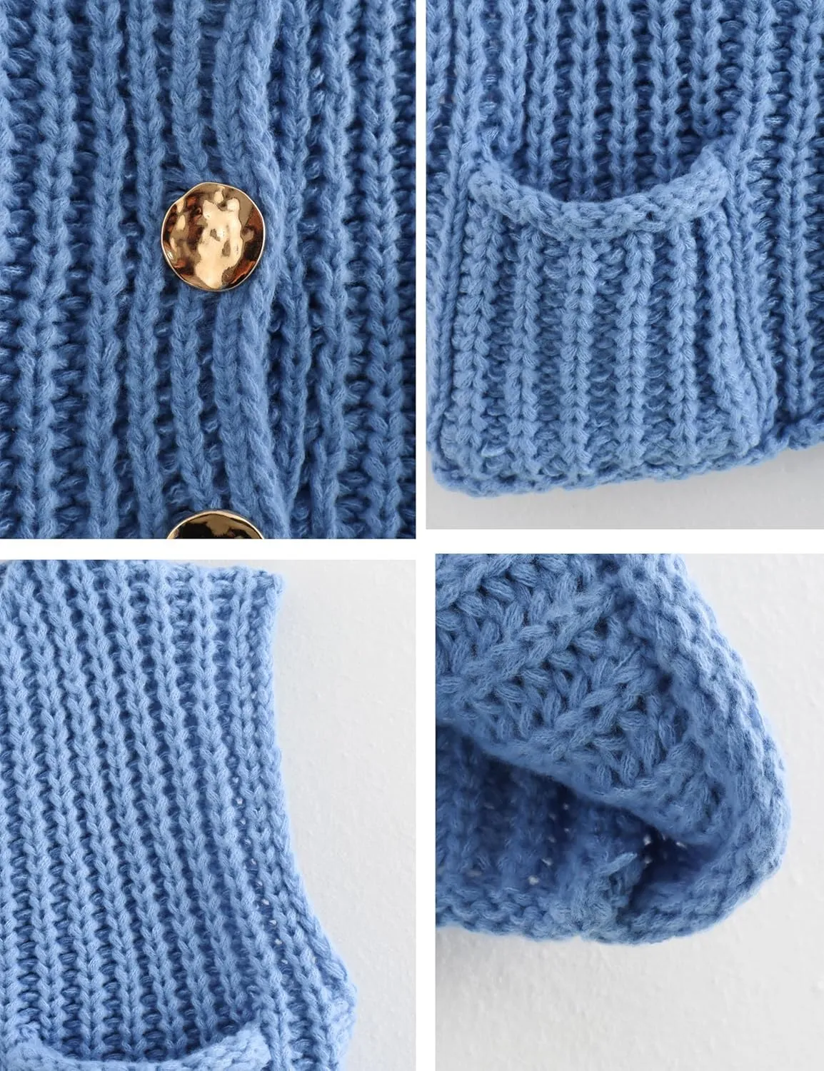 Bozanly Womens Chunky Knit Sweater Vest Cute Button Down Sleeveless Crop Crochet Cardigan Vest 2025
