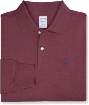 Brooks Brothers Men's Supima Cotton Pique Stretch Logo Long Sleeve Polo Shirt
