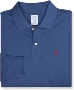 Brooks Brothers Men's Supima Cotton Pique Stretch Logo Long Sleeve Polo Shirt