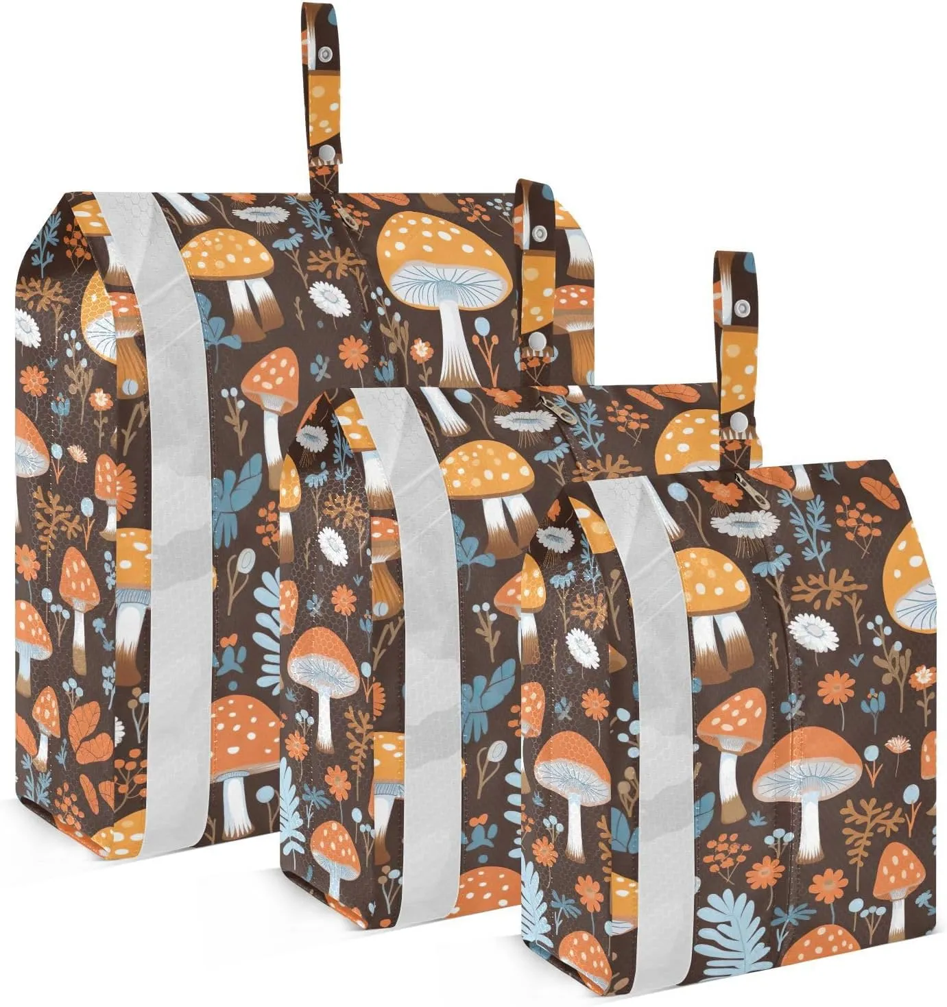 Brown Mushrooms Forest Packing Cubes for Travel 3 Set Compression Bag Suitcase Organizer Bags for Carry On