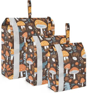 Brown Mushrooms Forest Packing Cubes for Travel 3 Set Compression Bag Suitcase Organizer Bags for Carry On