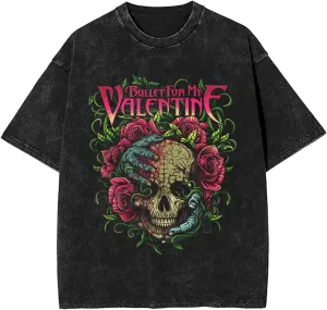 Bullet Rock for My Music Valentine Band Vintage Oversized T Shirt Summer O-Neck Short Sleeves Tshirt Unisex