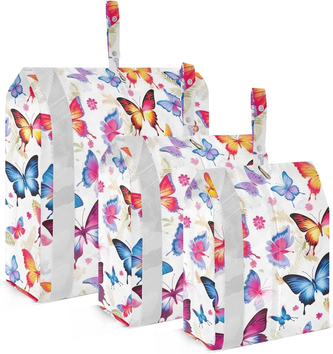 Butterflies Beautiful Watercolor Packing Cubes for Travel 3 Set Compression Travel Cubes Luggage Organizer Bags for Travel Compression