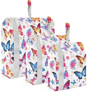 Butterflies Beautiful Watercolor Packing Cubes for Travel 3 Set Compression Travel Cubes Luggage Organizer Bags for Travel Compression