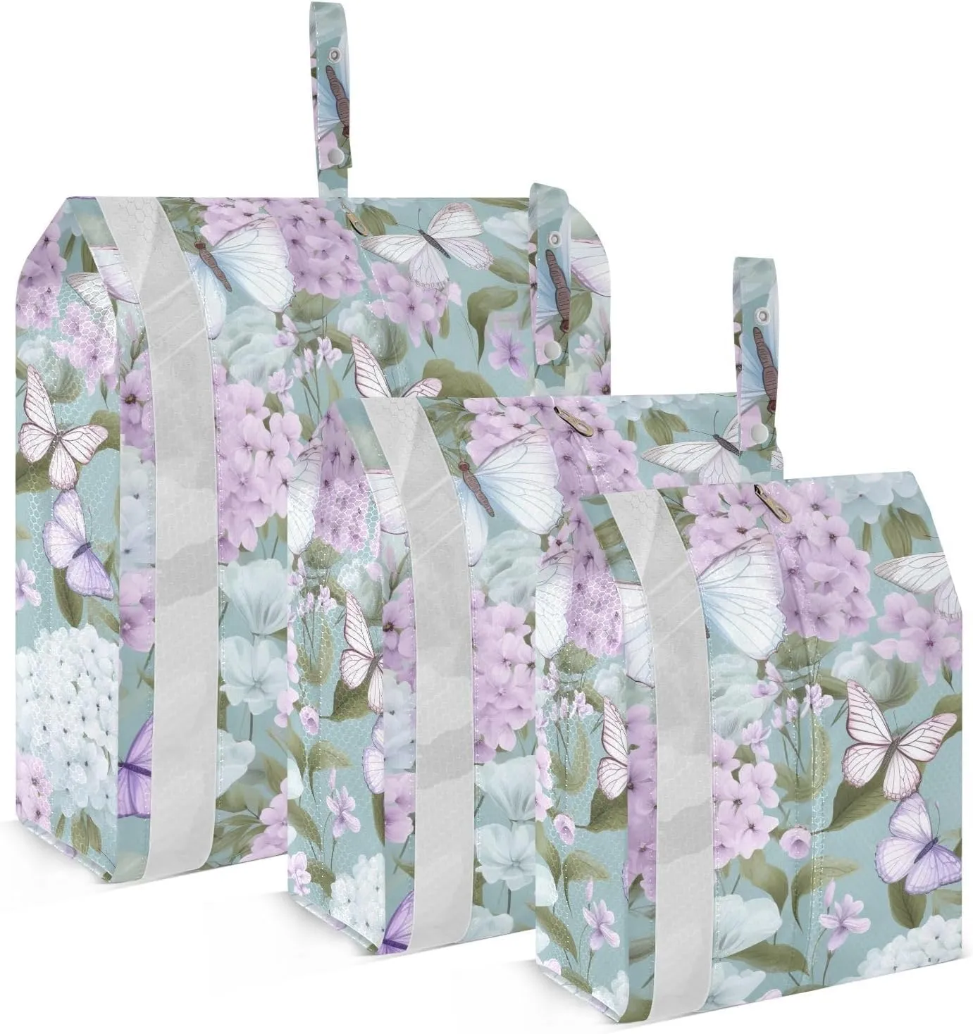 Butterflies Flowers Packing Cubes for Travel 3 Set Compressible Packing Cubes Luggage Cubes for Travel