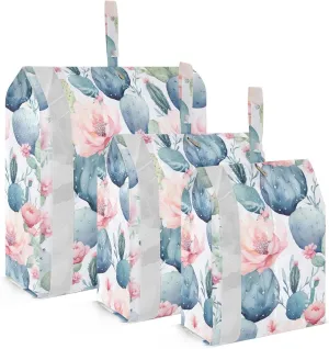 Cactus Pink Flowers Packing Cubes for Travel 3 Set Travel Bags Organizer Luggage Bags Organizer for Suitcases