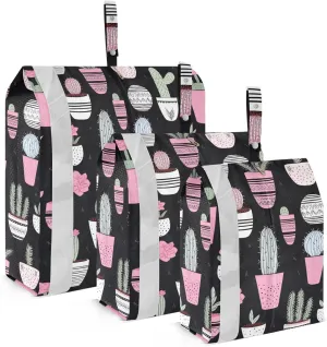 Cactus Planter Black Packing Cubes for Travel 3 Set Compression Packing Cube Luggage Organizers for Carry On Suitcases