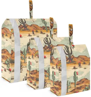 Cactus Watercolor Packing Cubes for Travel 3 Set Compression Travel Cubes Luggage Cubes for Packing