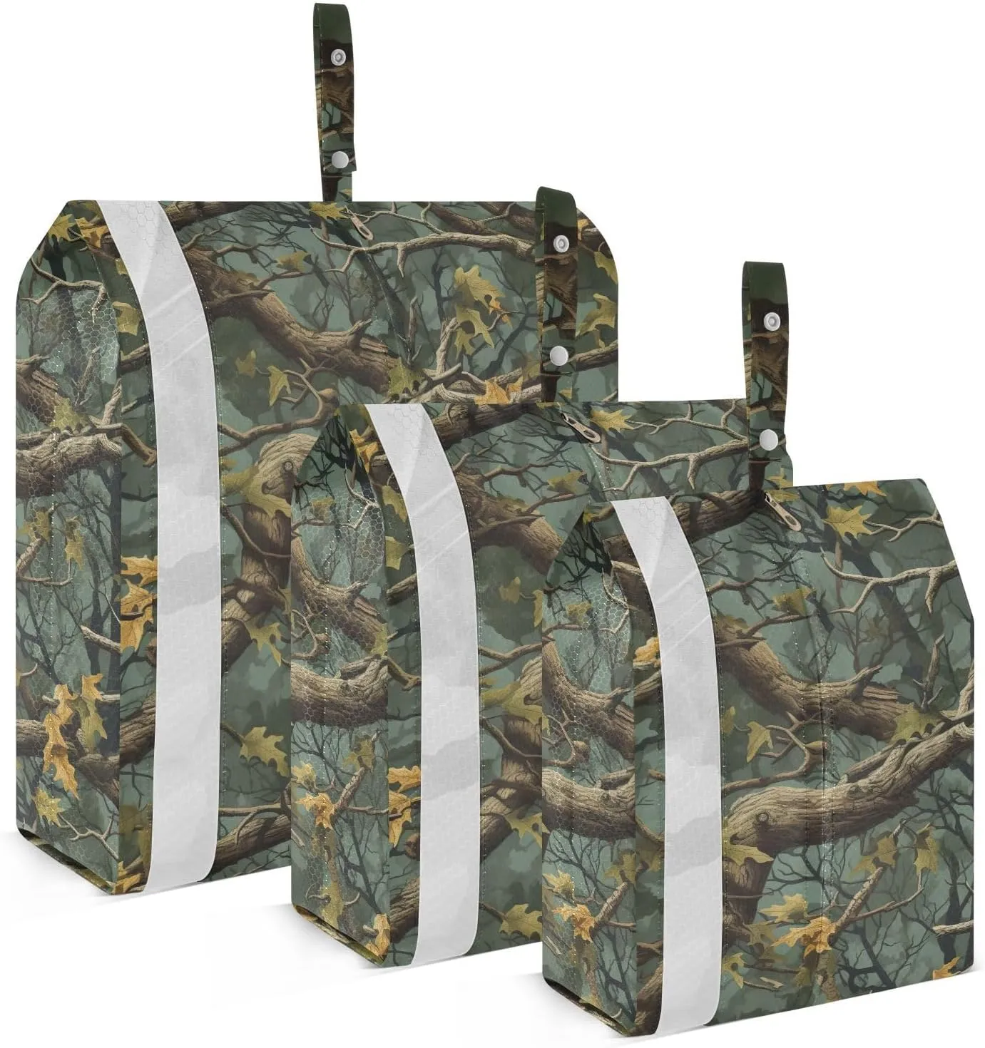 Camo Leaves Packing Cubes for Travel 3 Set Packing Cubes Compression Suitcase Organizer for Packing Compression