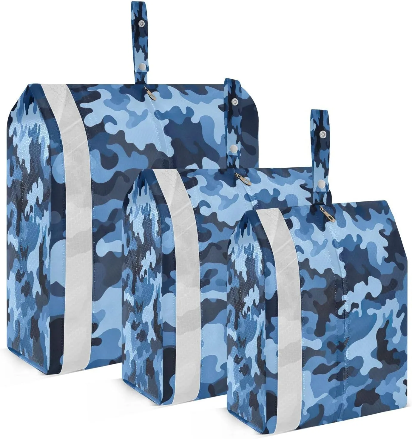 Camouflage Blue Packing Cubes for Travel 3 Set Large Packing Cubes Luggage Bags Organizer for Travel