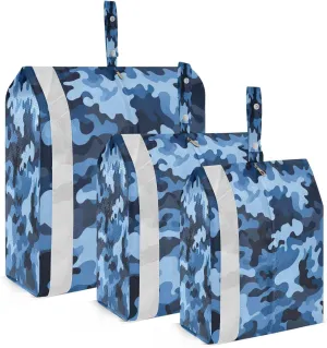 Camouflage Blue Packing Cubes for Travel 3 Set Large Packing Cubes Luggage Bags Organizer for Travel