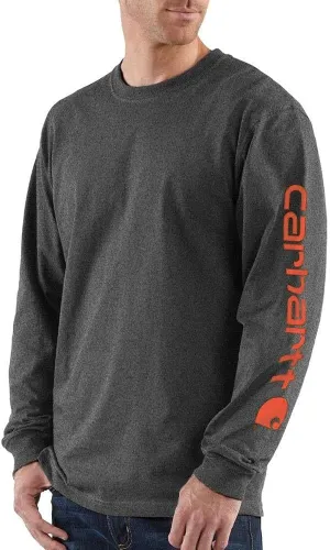 Carhartt Men's Loose Fit Heavyweight Long Logo Sleeve Graphic T-Shirt