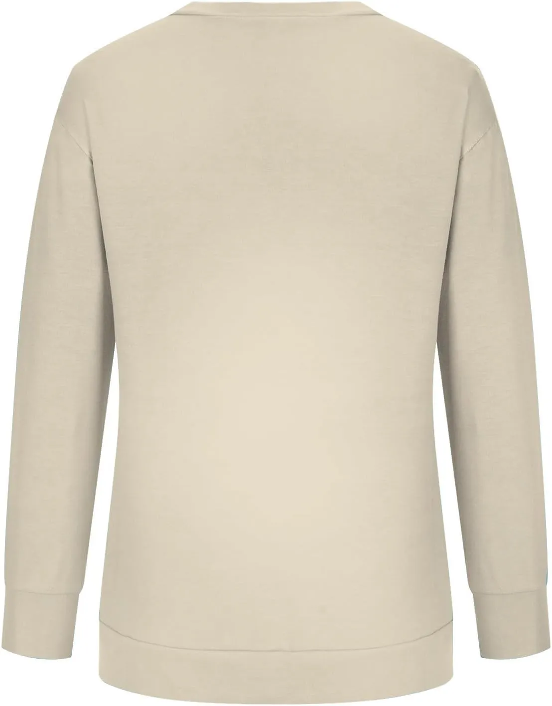 Ceboyel Womens Long Sleeve Shirts 2023 Solid Color Crew Neck Sweatshirts Loose Fit Pullover Tops Trendy Casual Fall Clothes