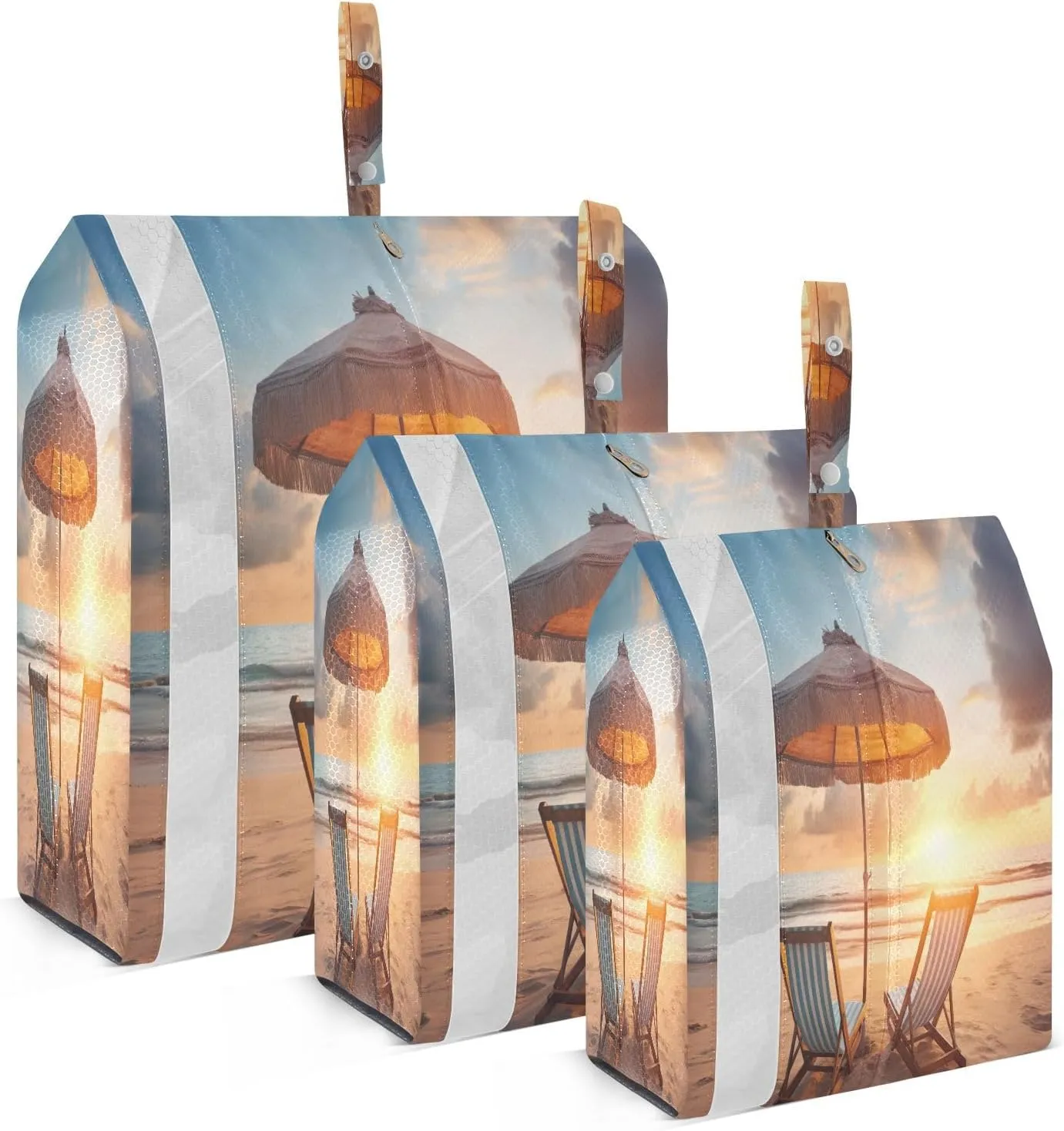 Chairs Umbrella Sunset Packing Cubes for Travel 3 Set Packing Cubes Large Suitcase Organizer Bags for Travel