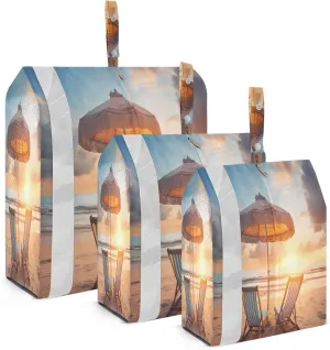 Chairs Umbrella Sunset Packing Cubes for Travel 3 Set Packing Cubes Large Suitcase Organizer Bags for Travel