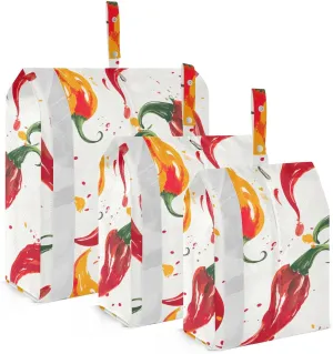 Chilli Pepper Packing Cubes for Travel 3 Set Compression Packing Cube Luggage Packing Organizers for Suitcase