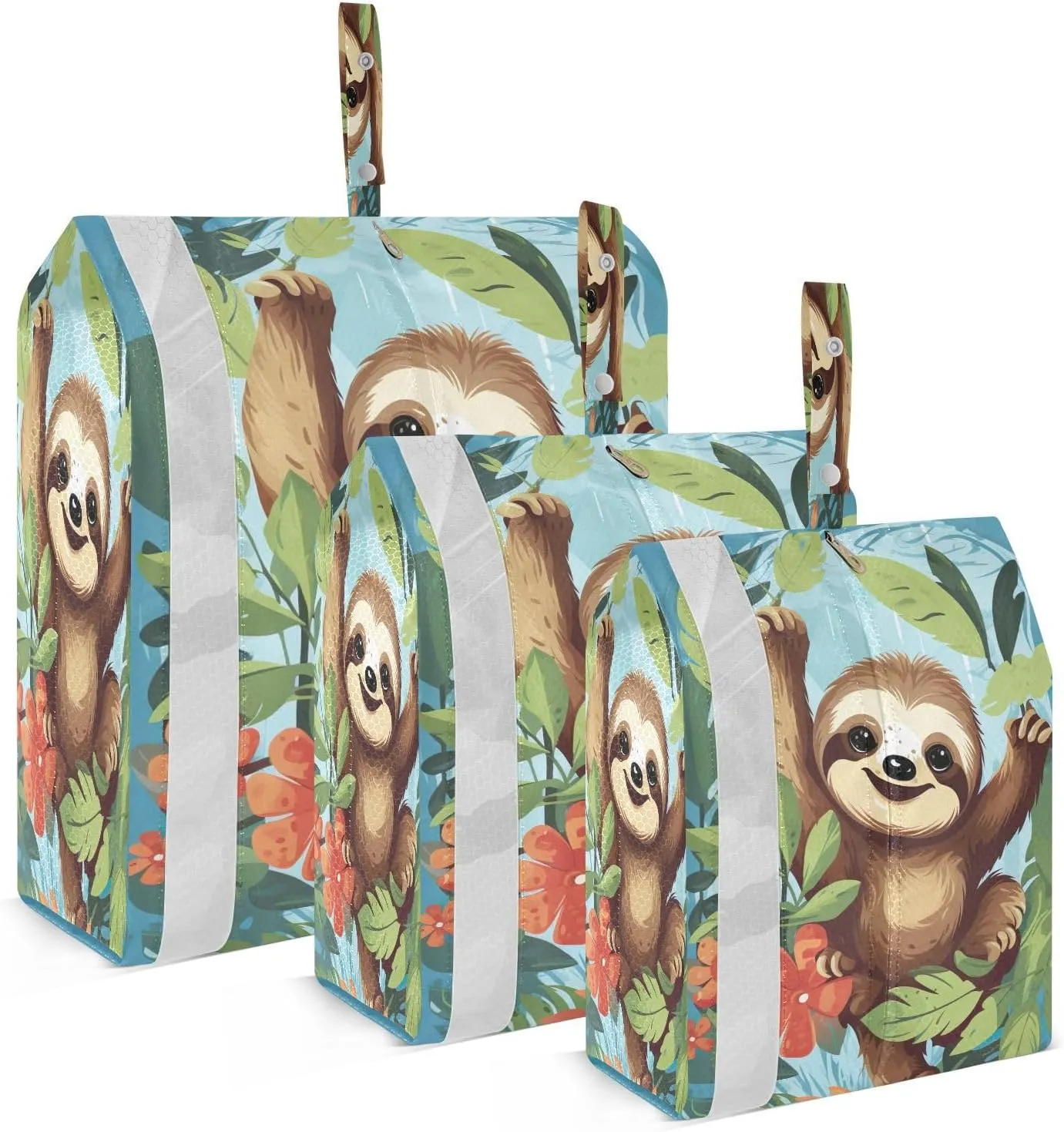 Climbing Sloth Packing Cubes for Travel 3 Set Compression Travel Cubes Luggage Bags Organizer for Carry On