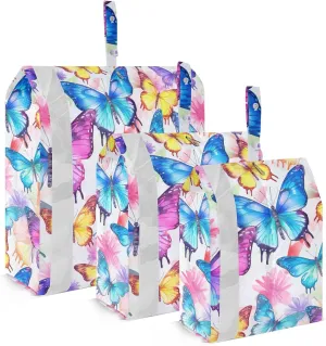 Colorful Butterflies Packing Cubes for Travel 3 Set Travel Bags Organizer Luggage Cubes for Travel Essentials