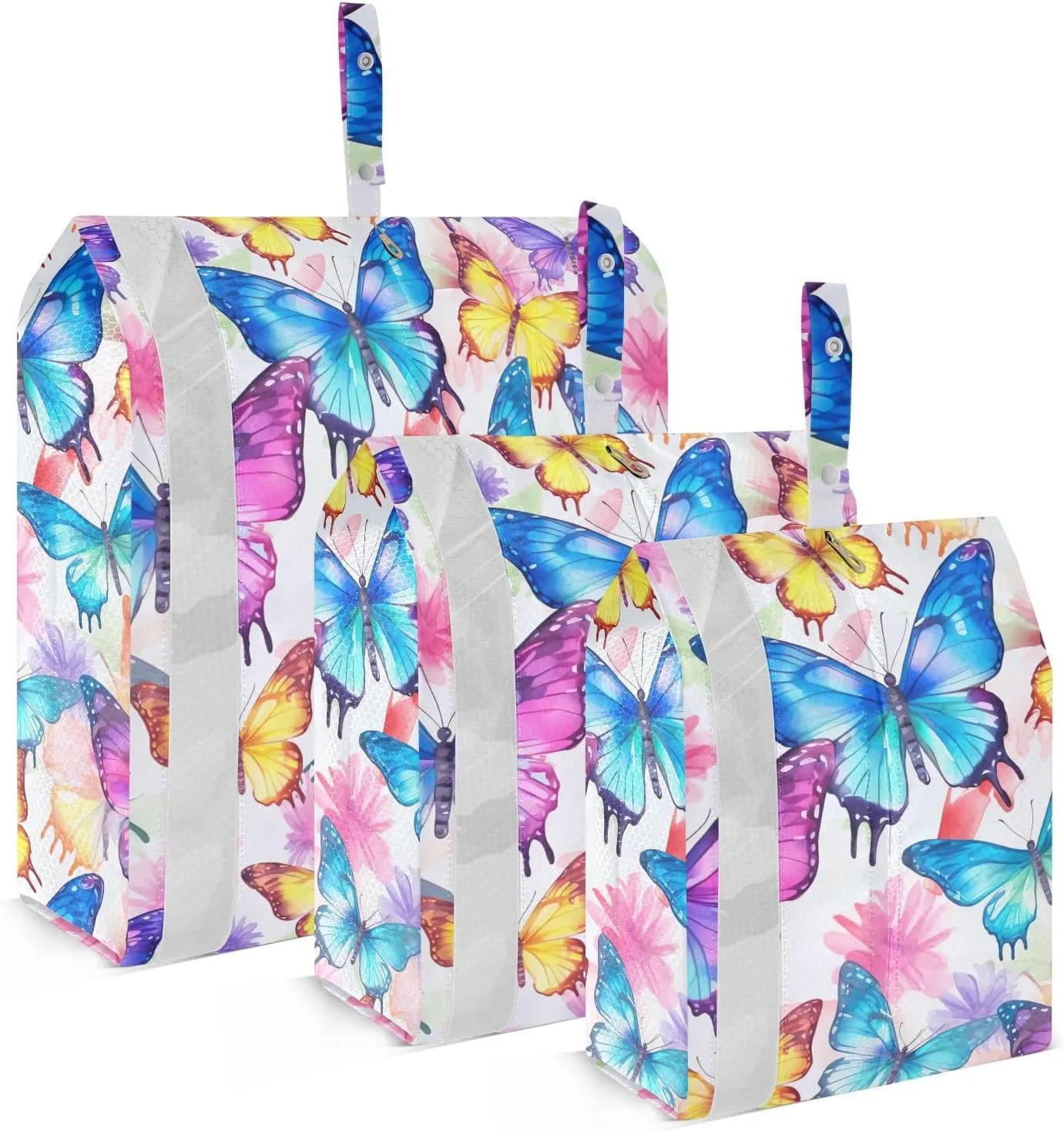 Colorful Butterflies Packing Cubes for Travel 3 Set Travel Bags Organizer Luggage Cubes for Travel Essentials